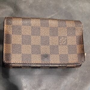 Louis Vuitton Damier Ebene Brown Clutch Authentic